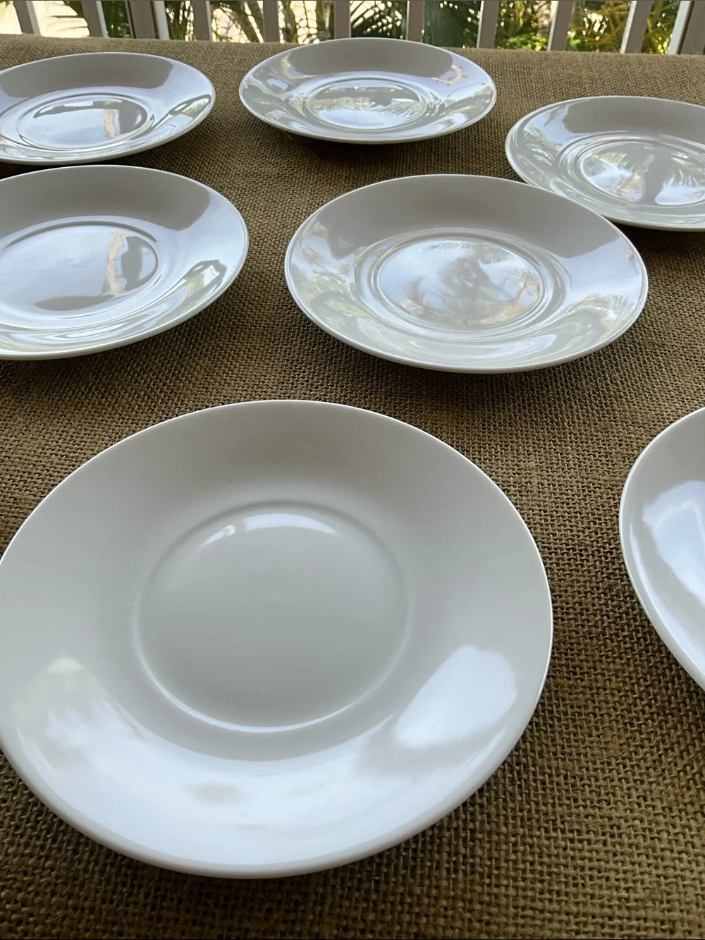 Crate&Barrel White Ceramic Dessert Plates /Saucers - Set of 8